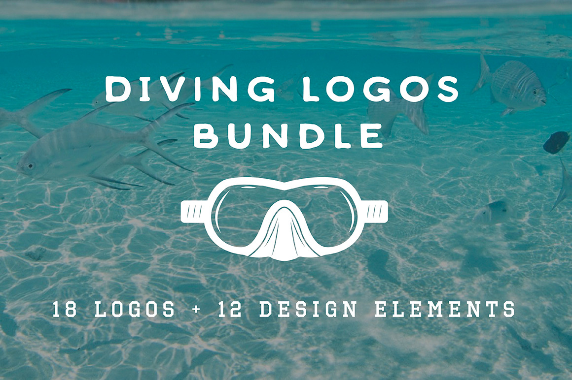 Set of vintage diving emblems, a Branding & Logo Template by AkimD