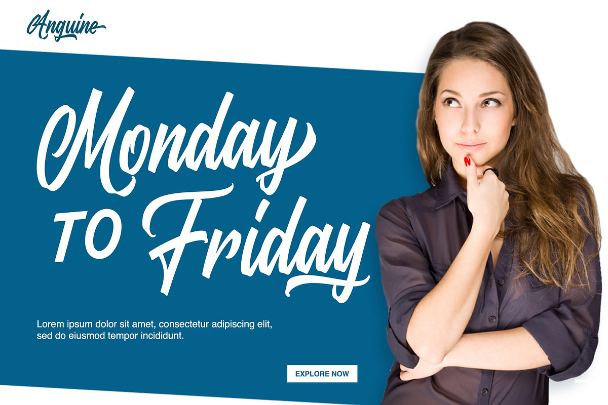 Anguine - Stylish Typeface, a Script Font by GearShift (Photo 8 of 14)