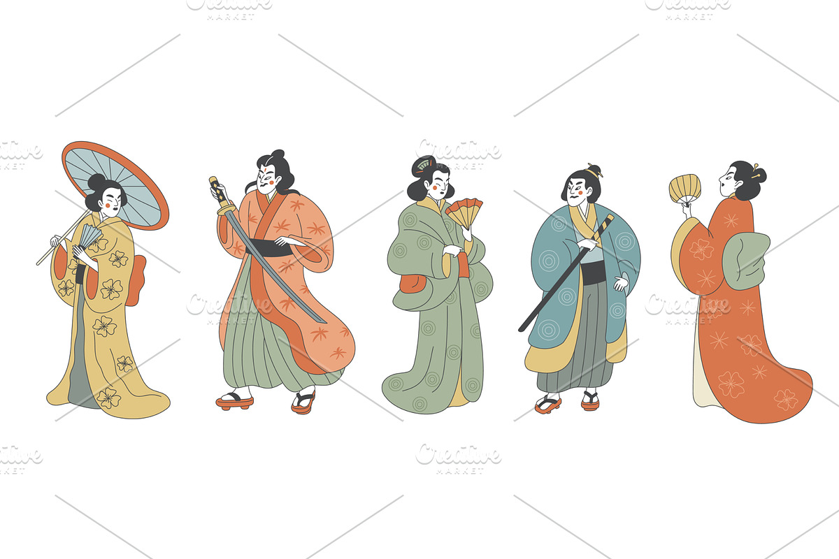 Japanese traditional dress people, an Object Illustration by YummyBuum
