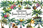 Banana Tree Free Clipart, an Illustration by DreamArtGraphic (Thumbnail 1 of 7)