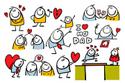 Cartoon love set 1., an Illustration by eka panova (Thumbnail 5 of 6)