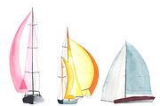 Watercolor Sailboats, a Sport Illustration by Olga Bonitas (Thumbnail 3 of 4)