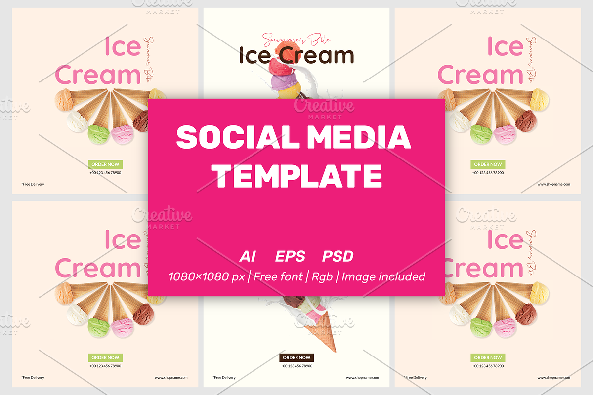 Social Media Post Template Design, a Social Media Template by Nazim's Shop (Photo 1 of 3)