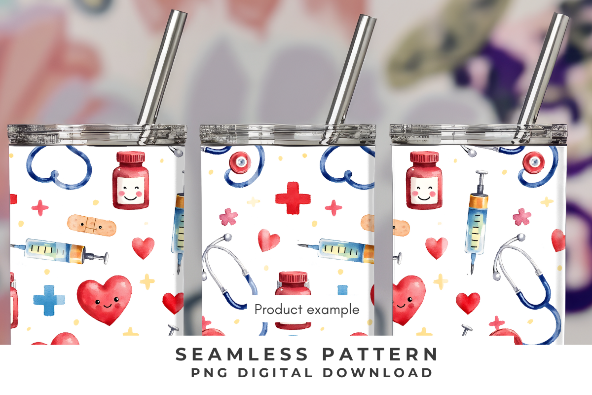 Nurse Sealess pattern, a Healthcare Illustration by Anca Digital Vibe (Photo 2 of 5)