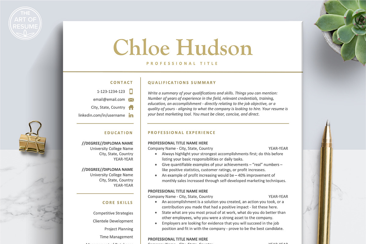 Best Resume CV Template Design, a Resume Template by The Art of Resume (Photo 1 of 8)