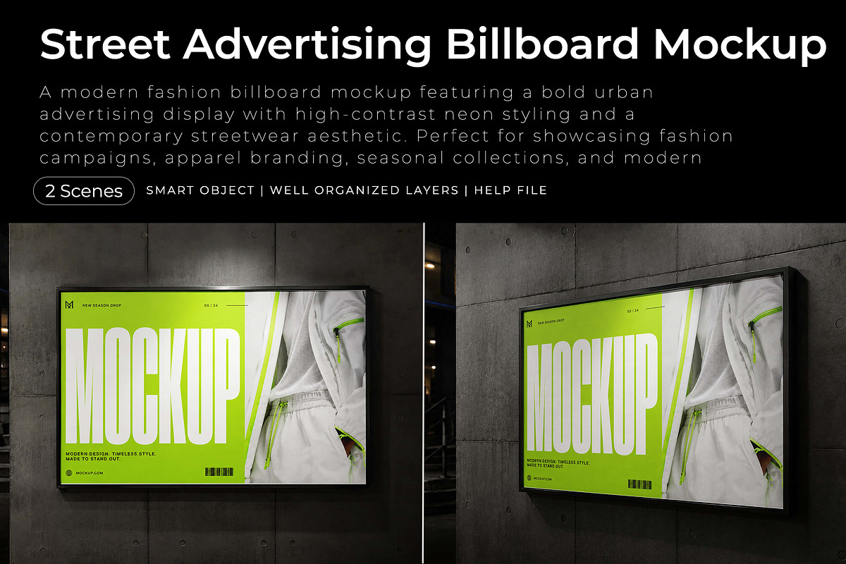 Street Advertising Billboard Mockup, an Advertising Mockup by Pitchlook.Studio (Photo 1 of 4)