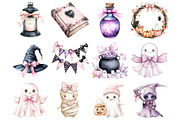 Coquette Bow Halloween Clipart, a Seasonal Illustration by CitraGraphics (Thumbnail 2 of 5)