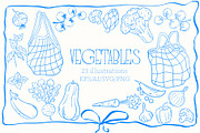 Vegetables Line art, a Food Illustration by Carpet Tapete Pretzel (Thumbnail 1 of 8)