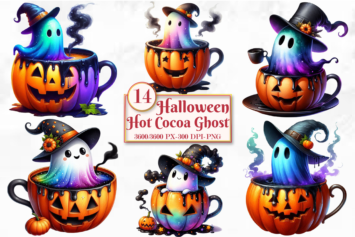 Halloween Hot Cocoa Ghost, a Seasonal Illustration by Craft Nest (Photo 1 of 5)
