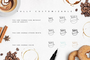 Coffee One Line Symbols