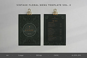 Vintage Floral Menu Vol.2, a Brochure Template by Bewalrus Studio (Thumbnail 1 of 5)