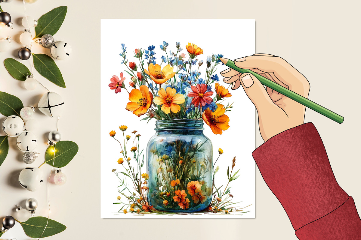 Summer Flowers Clipart, an Illustration by RobertsArt (Photo 7 of 7)