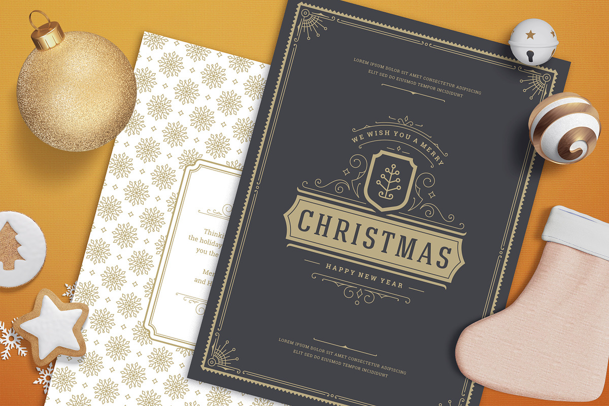 Christmas Greeting Card, a Card Template by Vasya Kobelev (Photo 1 of 7)