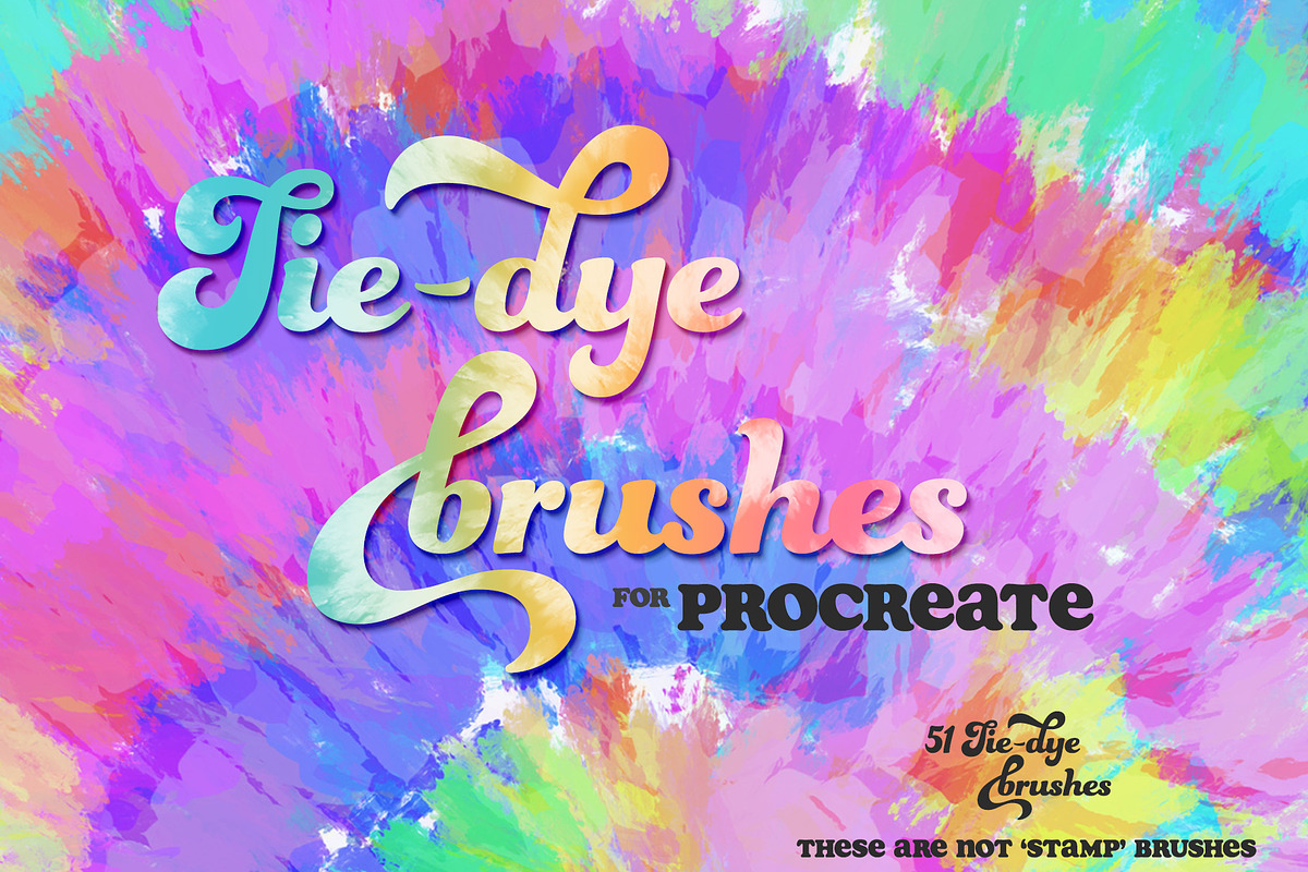 Tie-Dye Brushes for Procreate, a Brush Add-On by Studio Kitsch (Photo 3 of 8)