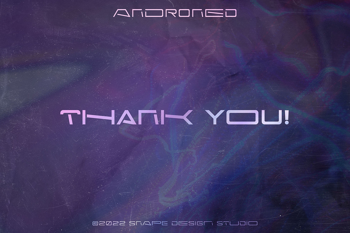 Androned – Futuristic Font, a Font by Snape Design Studio (Photo 5 of 5)