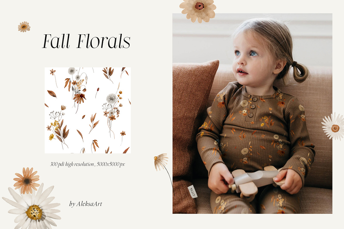 Fall Florals - watercolor set, a Seasonal Illustration by AleksaArt (Photo 12 of 13)