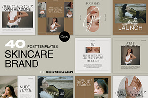 Instagram SocialMedia CANVA Skincare, a Social Media Template by Vermeulen Design Studio