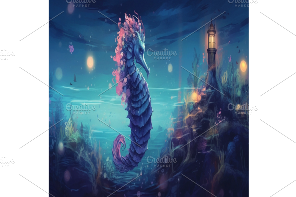 Template art, Enchanting Seahorse, a Branding & Logo Template by Boho Pixel Dust (Photo 1 of 8)