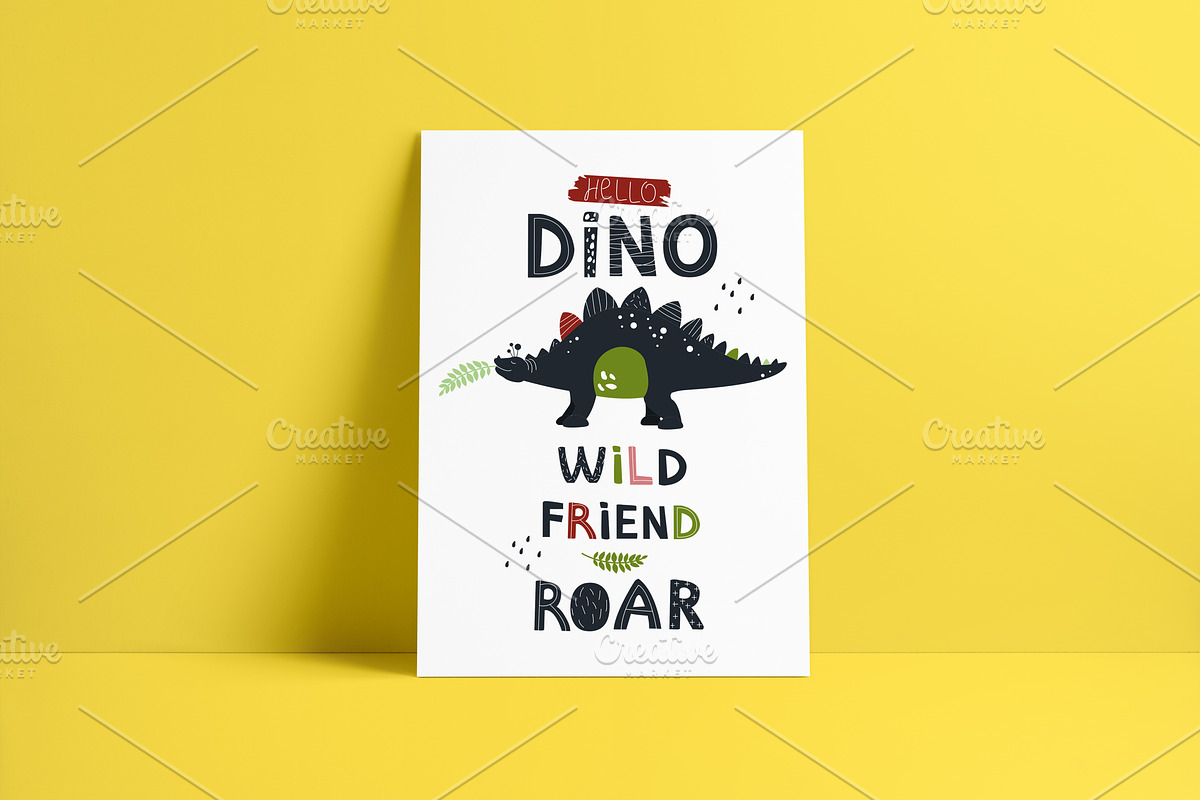 Seamless DINO patterns and posters, an Animal Illustration by narinadraban (Photo 6 of 6)