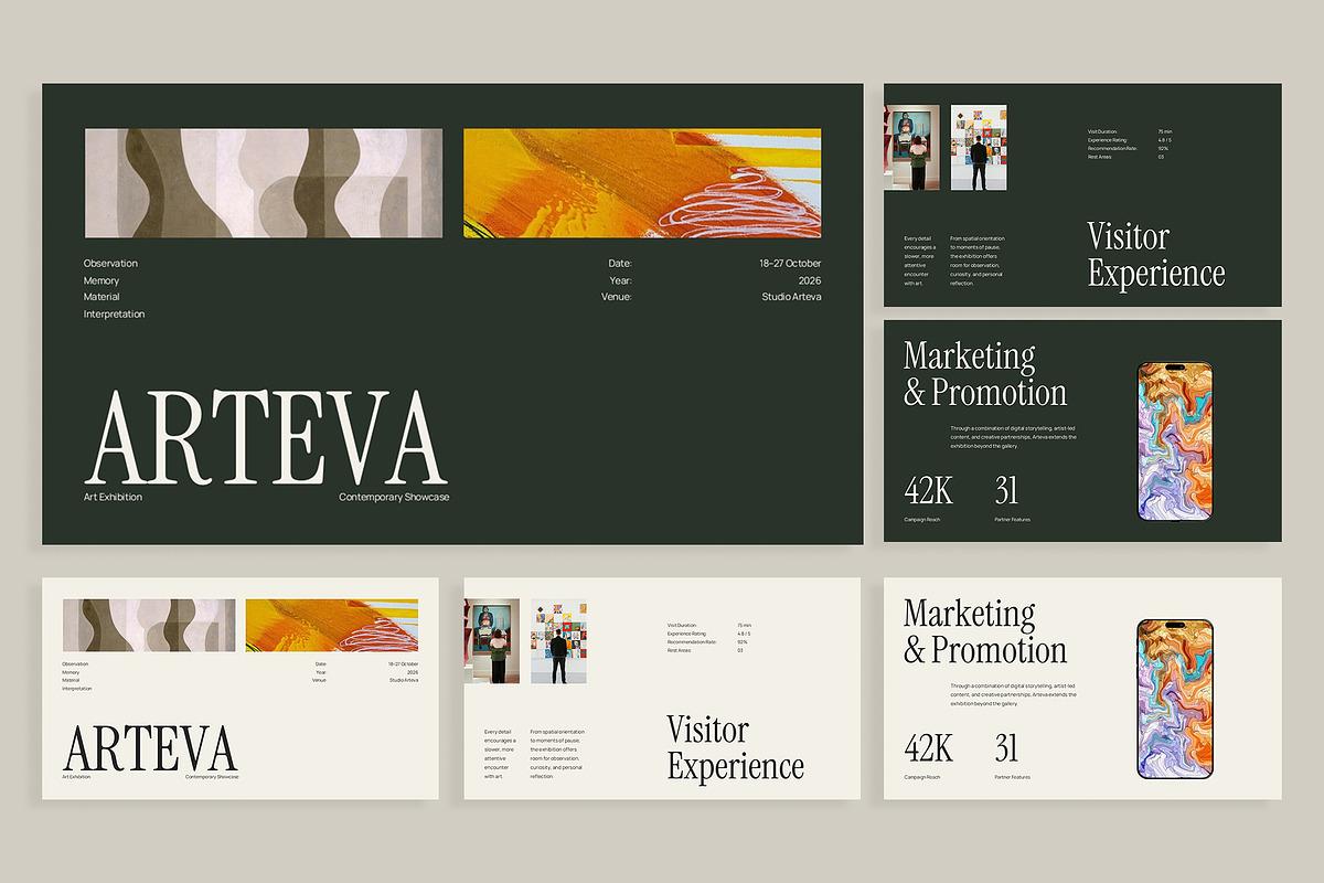 Arteva Art Exhibition Google Slides, a Presentation Template by New Coral Design (Photo 7 of 10)