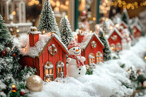 Snowy Christmas decoration scene, a Decorative Illustration by VetalStock