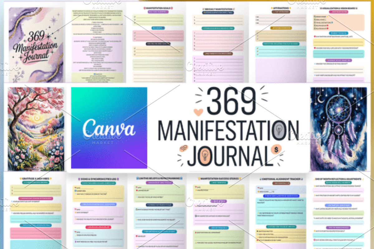 369 Manifestation Journal, a Design Template by Ink Gallery (Photo 1 of 4)