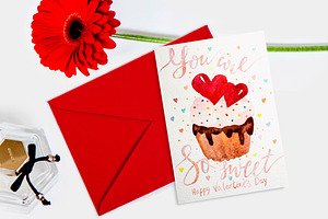 Valentines Day Lettering Card