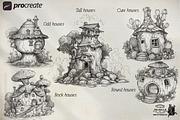 Procreate; fairy houses, a Brush Add-On by Studio.Valhalla (Thumbnail 2 of 6)