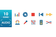 Audio Flat Icon Set, an Object Graphic by Aimagenarium@gmail.com (Thumbnail 3 of 3)