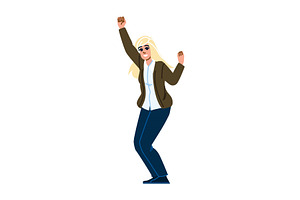 Happy businesswoman celebrating, a Person Illustration by pikepicture