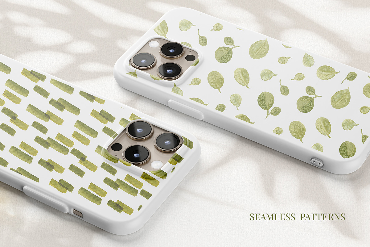 Olive abstract patterns watercolor, a Texture Illustration by YarovaArt (Photo 20 of 21)