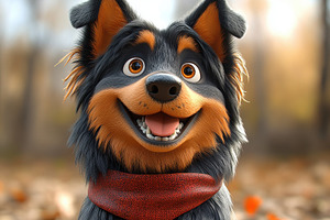 Cheerful dog with friendly expressio, a Photo by Tanuart