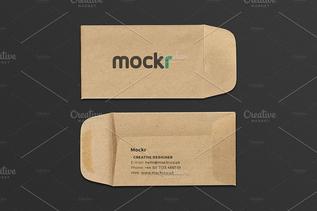 Envelope Business Card Mockup PSD, a Print Template by Mokr (Photo 1 of 4)