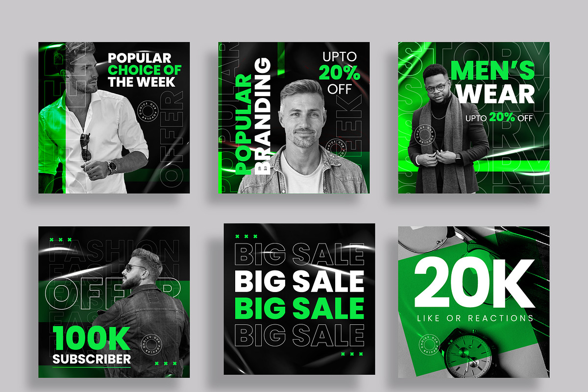 Men's Style Instagram Post Design, a Social Media Template by MightyDesign (Photo 2 of 5)