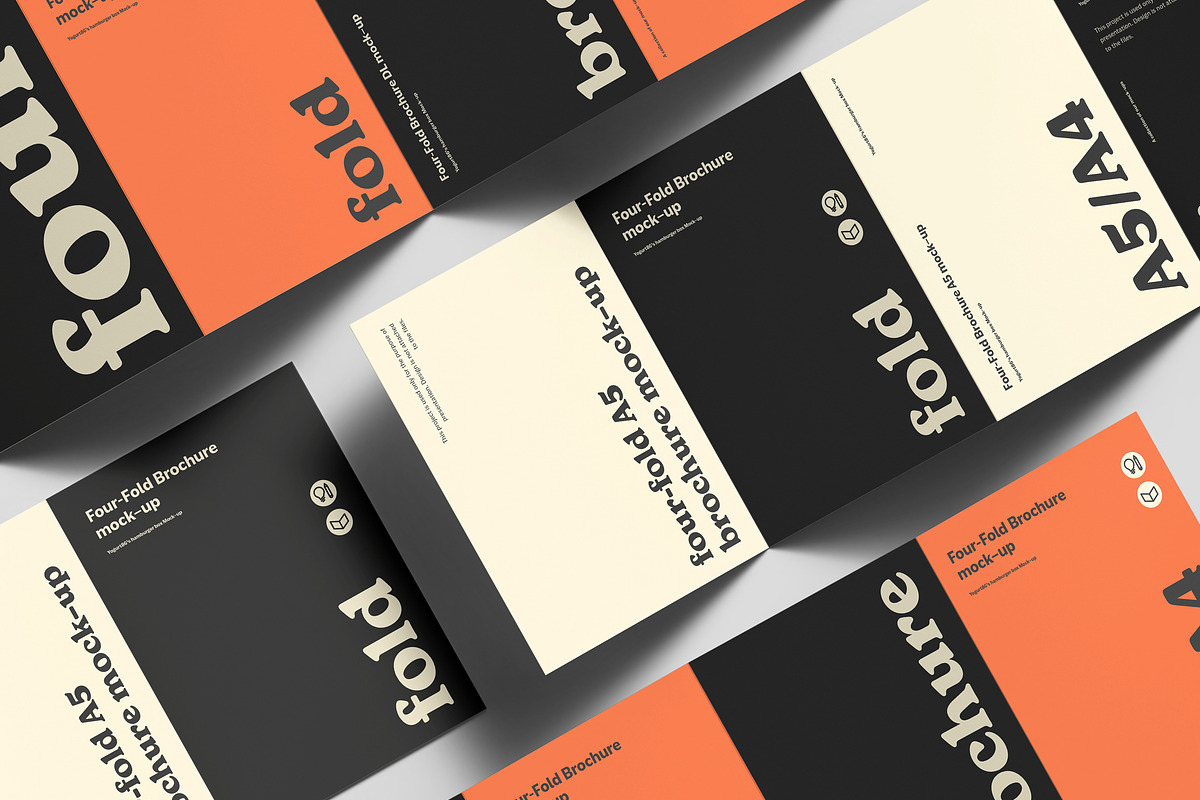 Four Fold A5 Brochure Mockup, an Advertising Mockup by Yogurt86 (Photo 14 of 16)