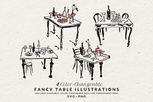 Hand Drawn Dinner Table Illustration