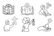 ascension day hand drawn set, a Person Illustration by foxndeer (Thumbnail 2 of 4)