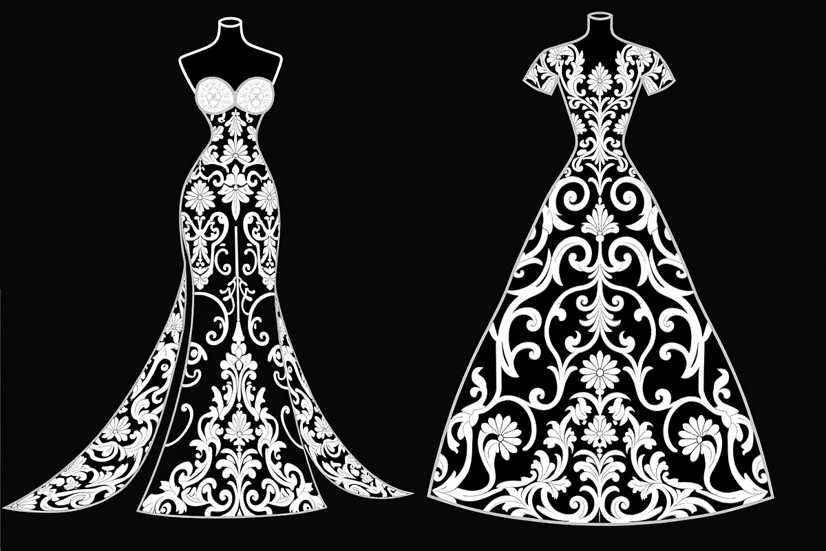 Wedding Dress Vector Pack, an Illustration by Gaye Art (Photo 9 of 21)