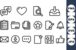 Minimal Outline UI Icon Set, an Illustration by designvectx