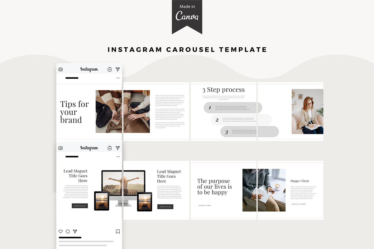 Minimalist, Instagram Carousel Canva, a Social Media Template by The Blog Creative (Photo 3 of 7)