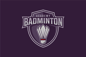 shuttlecock of badminton emblem logo, a Branding & Logo Template by zyxroun shop