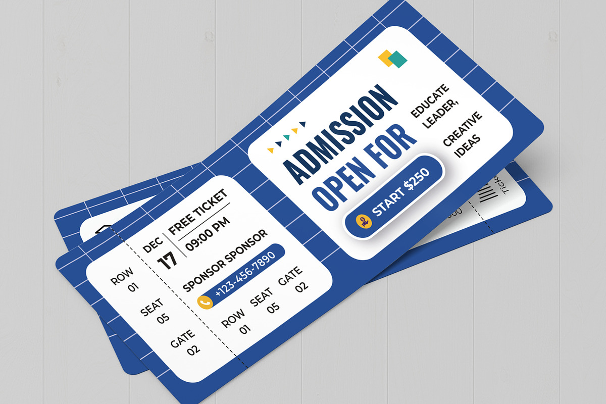 Education Event Ticket, a Stationery Template by MightyDesign (Photo 2 of 6)