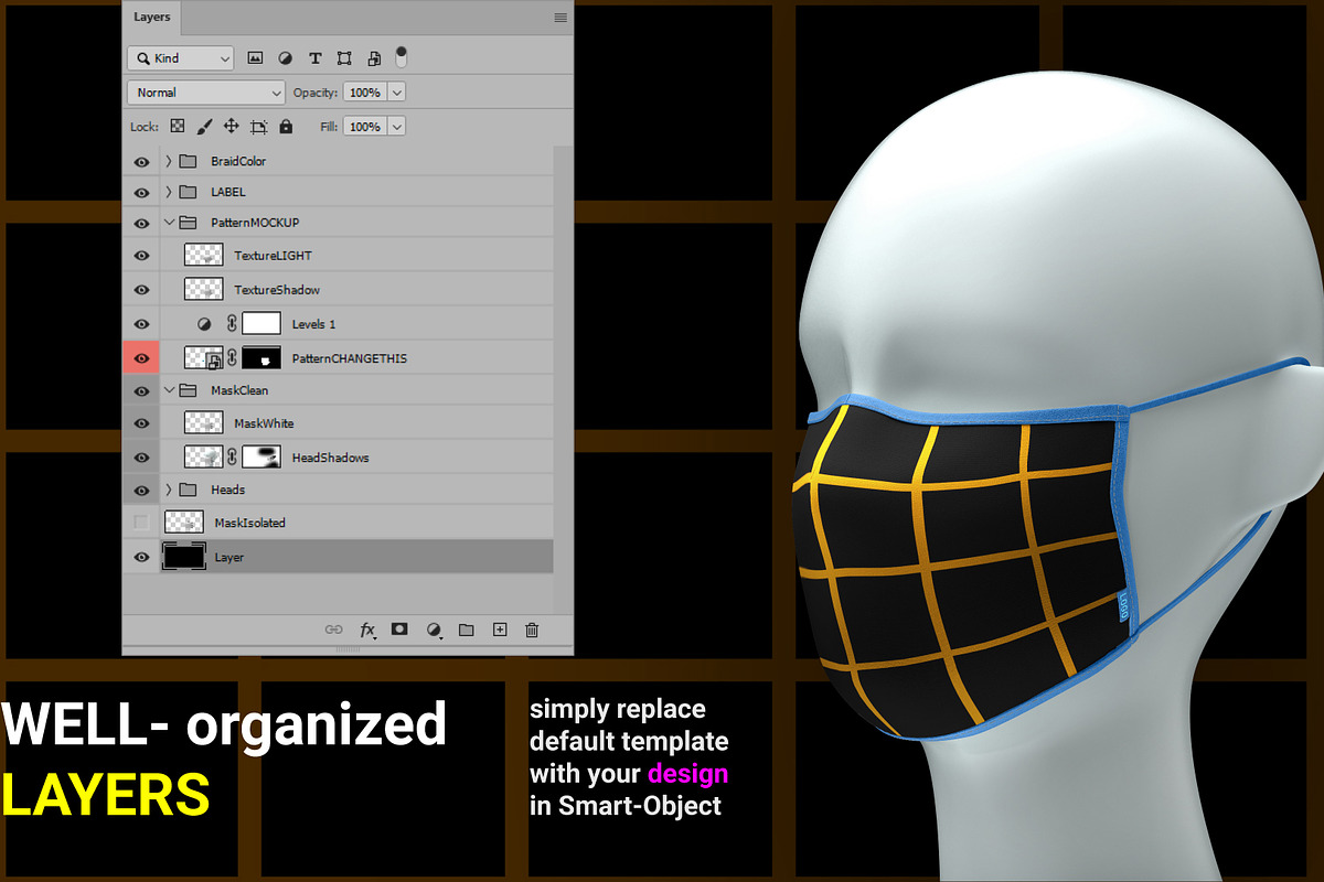 Facial mask MOCK-UP, a Mask Mockup by Digithings (Photo 2 of 7)