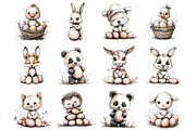 Happy Easter Animal Clipart, an Illustration by Design Market (Thumbnail 2 of 5)