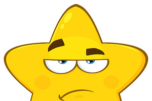 Yellow Star With Sadness Expression