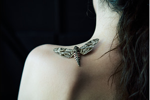 Butterfly sitting on woman shoulder, a Beauty & Fashion Photo by Gladkov photography