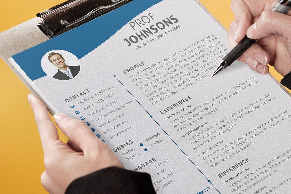 Resume Template and Cover Letter, a Resume Template by designvillage (Photo 7 of 13)