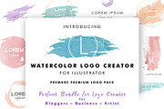Watercolor Logo Creator Pack, a Branding & Logo Template by Design Unique (Thumbnail 1 of 15)