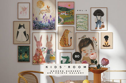KIDS' ROOM Nursery Prints Gallery, a Background Graphic by Lana Elanor