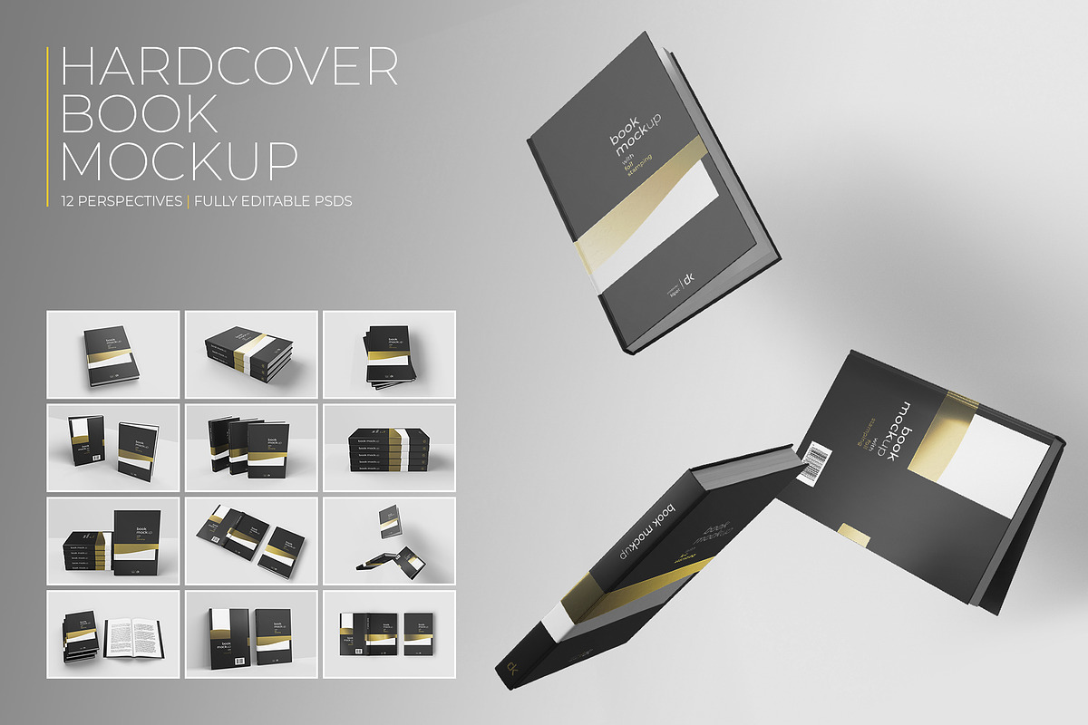 Hardcover Book Mockup, a Print Template by KIPET (Photo 1 of 15)